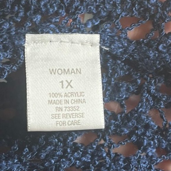 Dress Barn Navy Crochet Knit Sweater - Picture 5 of 5